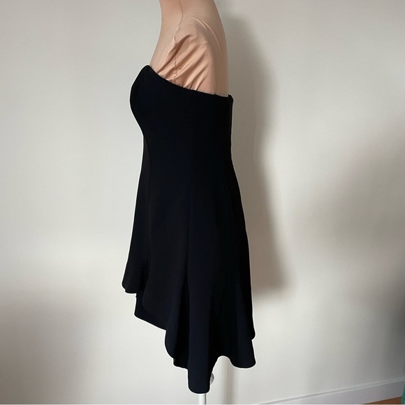 Cinq à Sept Devon Strapless Sweatheart Black High Low Skater Mini Dress EUC Sz 6 - Picture 4 of 11